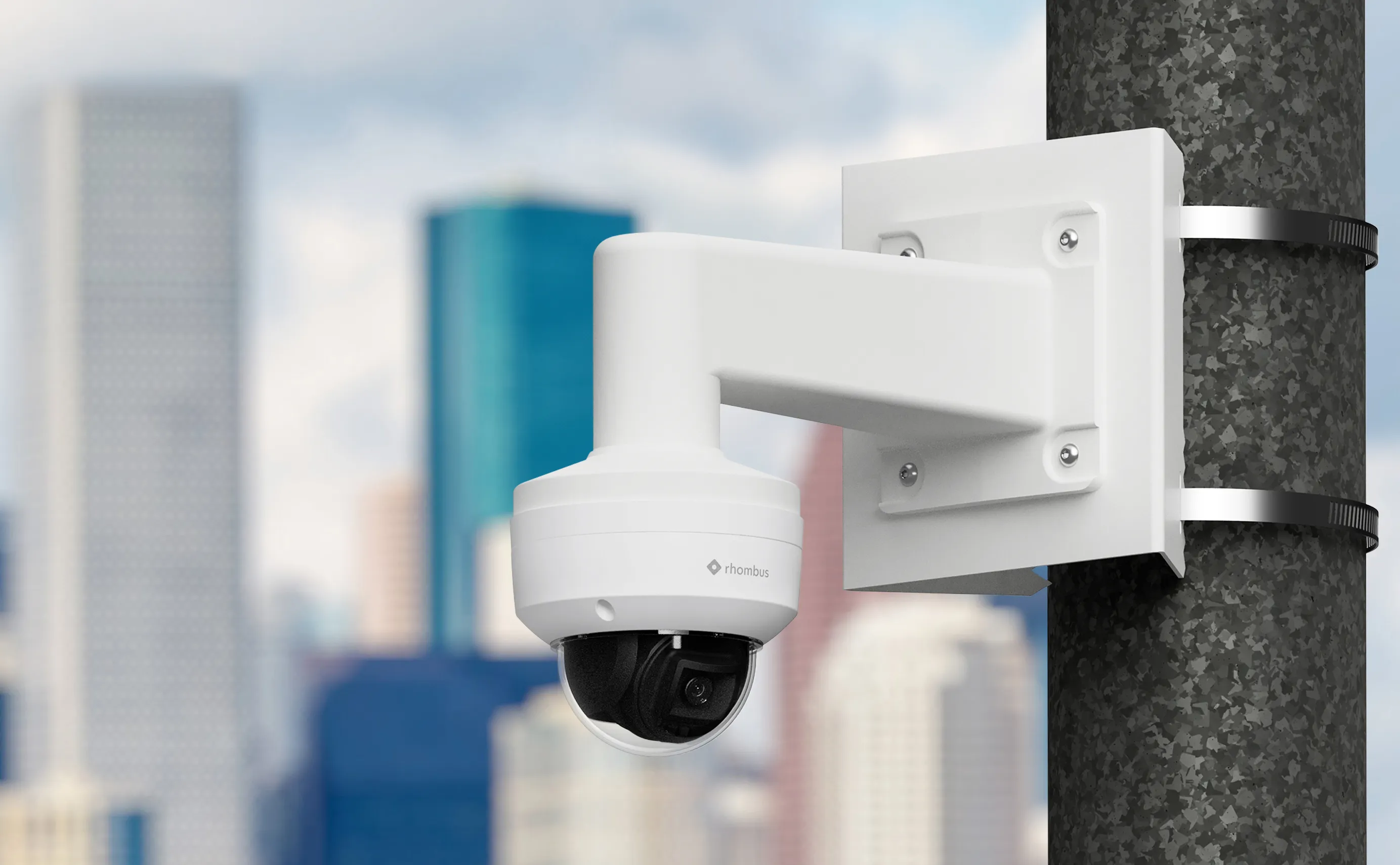 Northwall multi-sensor dome camera overlooking a city skyline