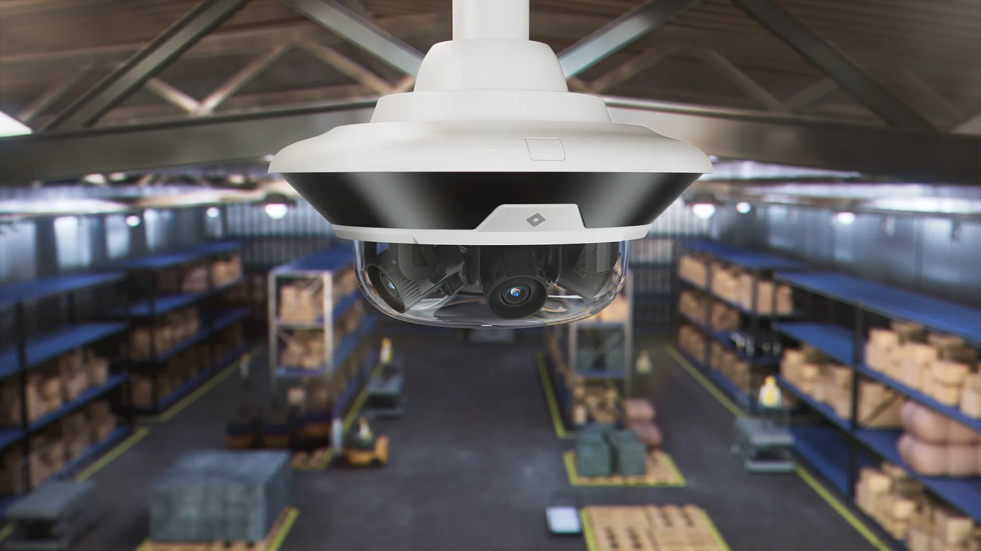 Rhombus multi-sensor dome camera in a facility
